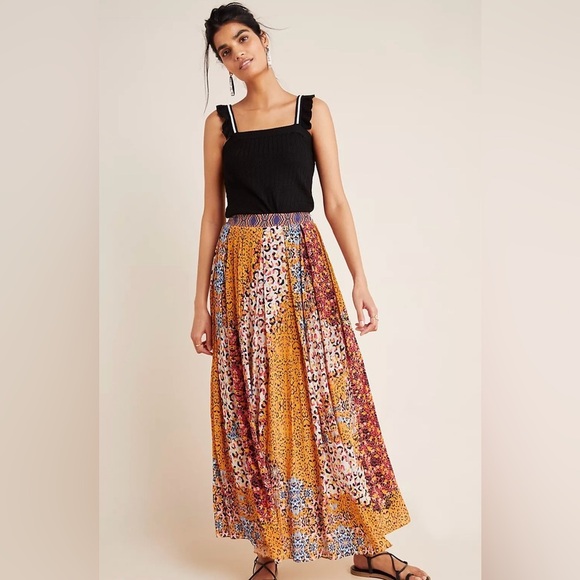 Anthropologie Dresses & Skirts - ANTHROPOLOGIE BHANUNI BY JYOTI Panthera Pleated Maxi Skirt Side 6